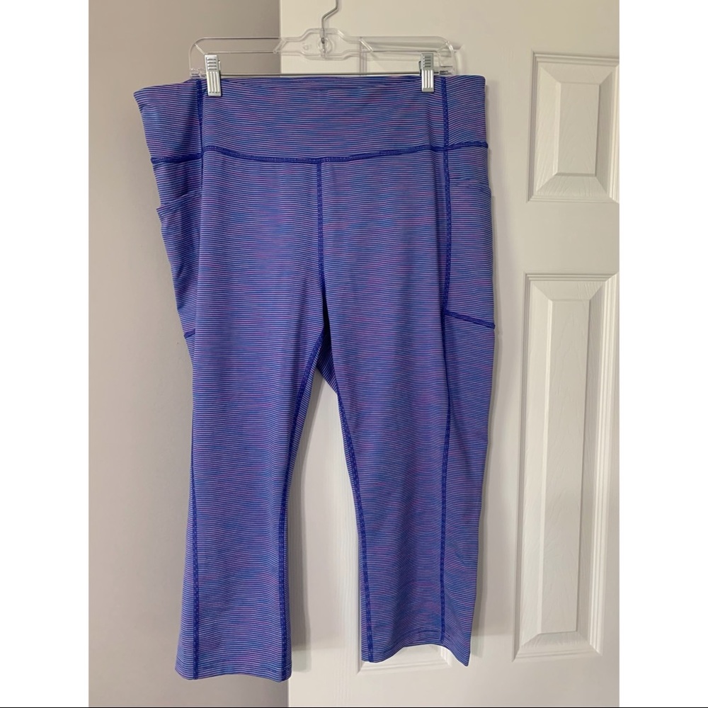 Tek Gear Multi Stripe Crop Active Legging Size 2x
